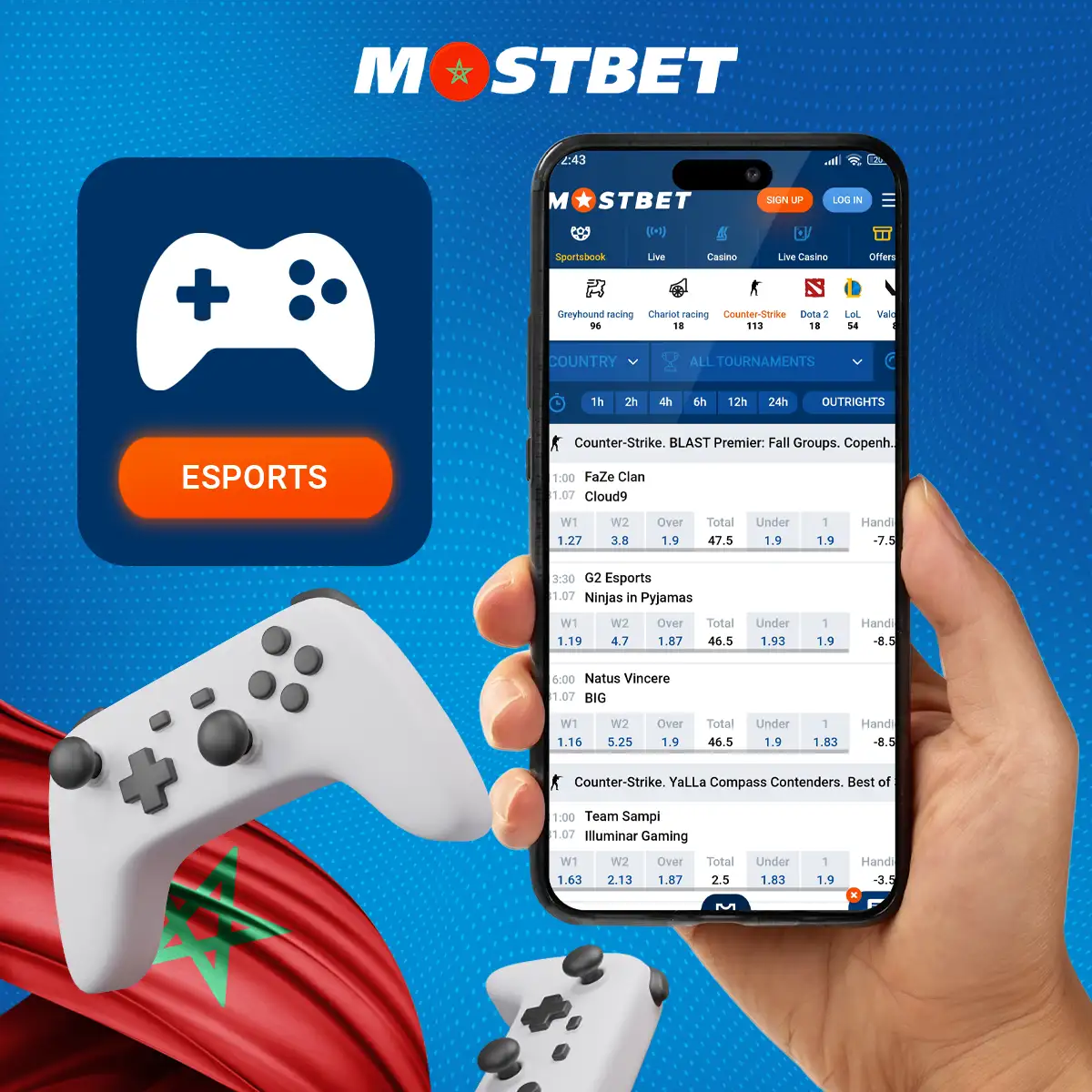 الرهان على الرياضات الإلكترونية في Mostbet المغرب